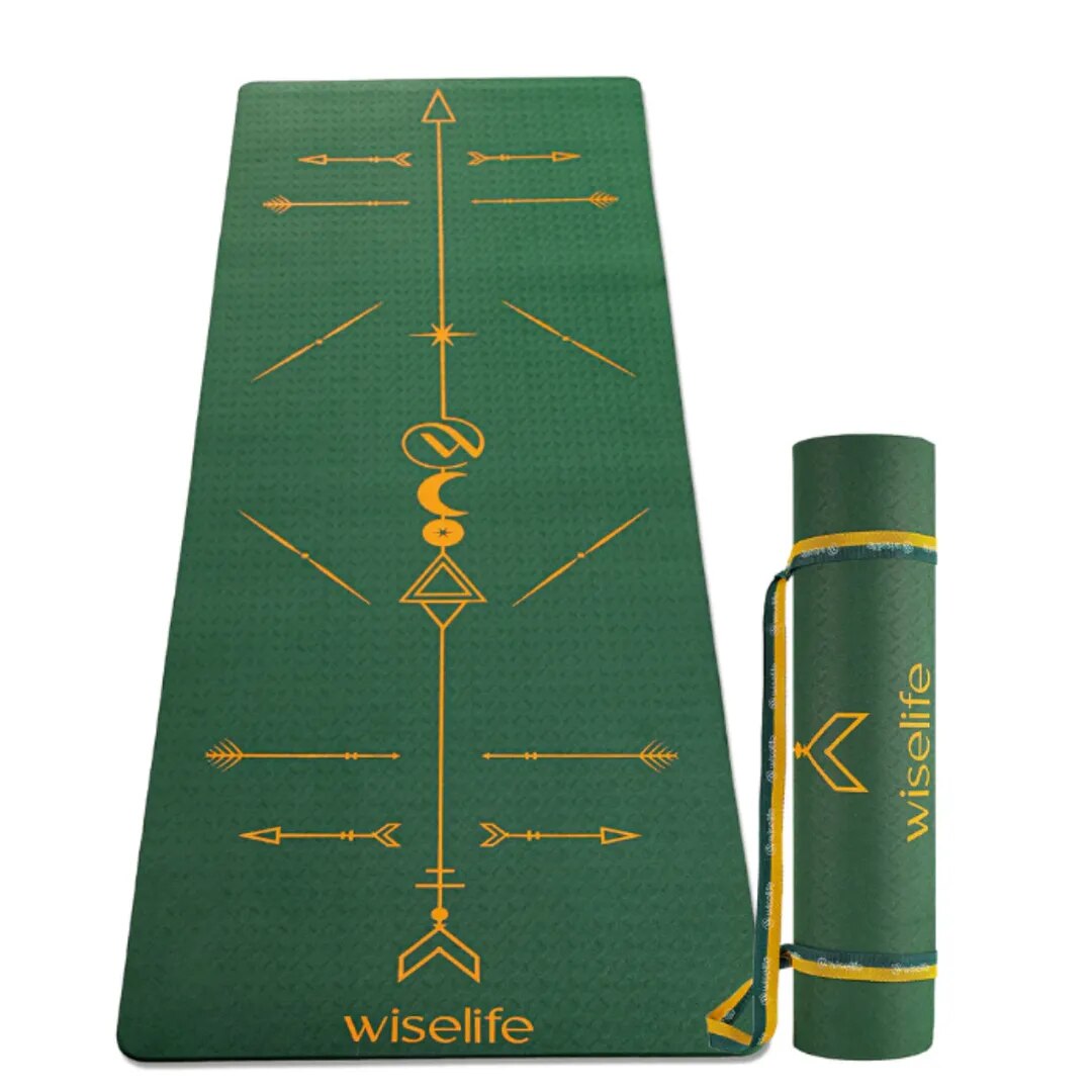 BOHO Alignment TPE Yoga Mat - 8MM Green image 1