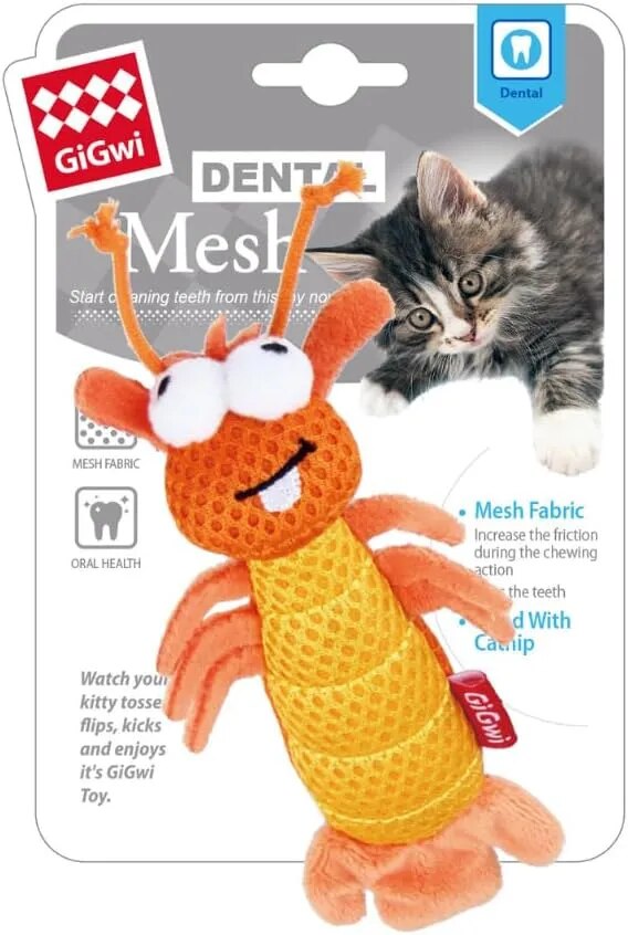 GiGwi Dental Mesh Shrimp Cat Toy image 1