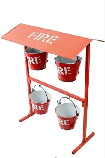 Fire Bucket Stand For 4 Buckets With Roof/Canopy image 1