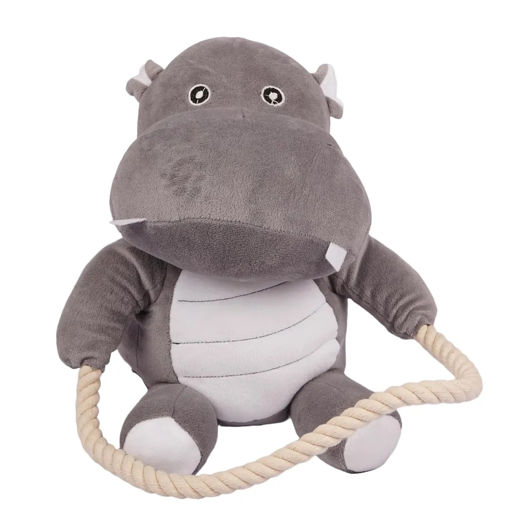 Unleash Hippo Pet Toy with Rope image 1