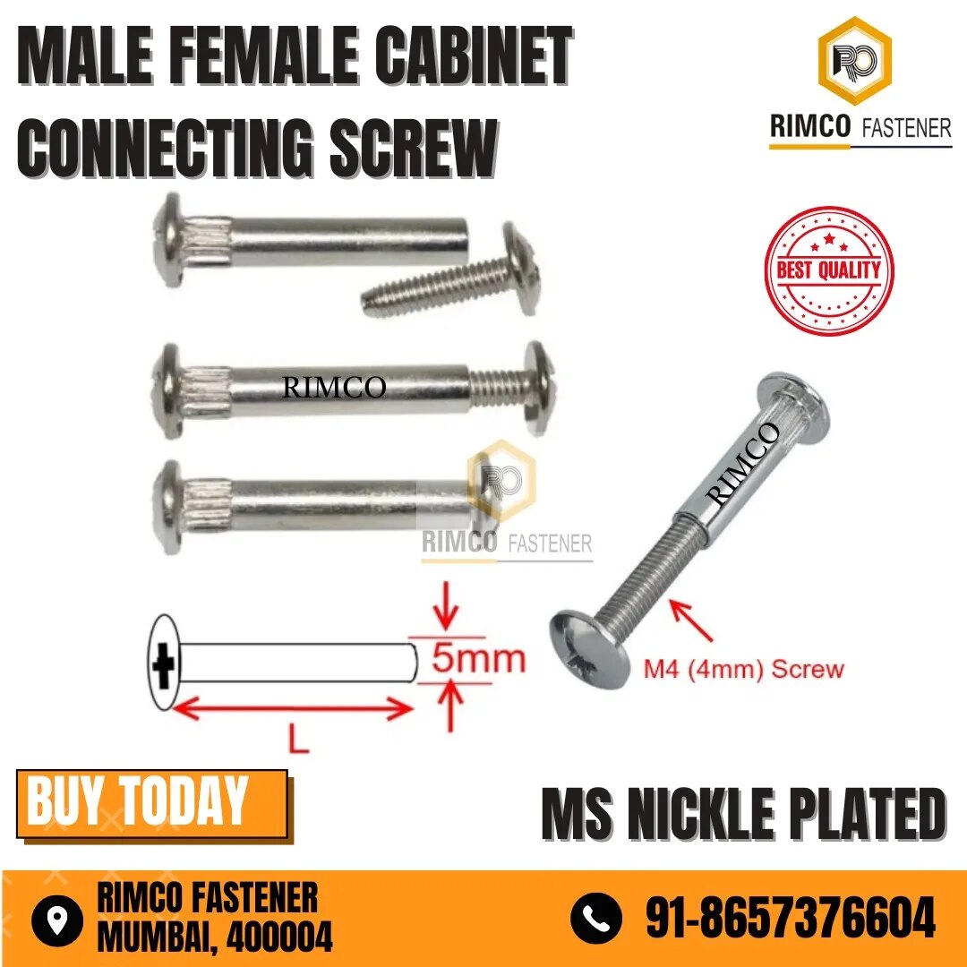 Male Female Cabinet Connecting Screws image 1