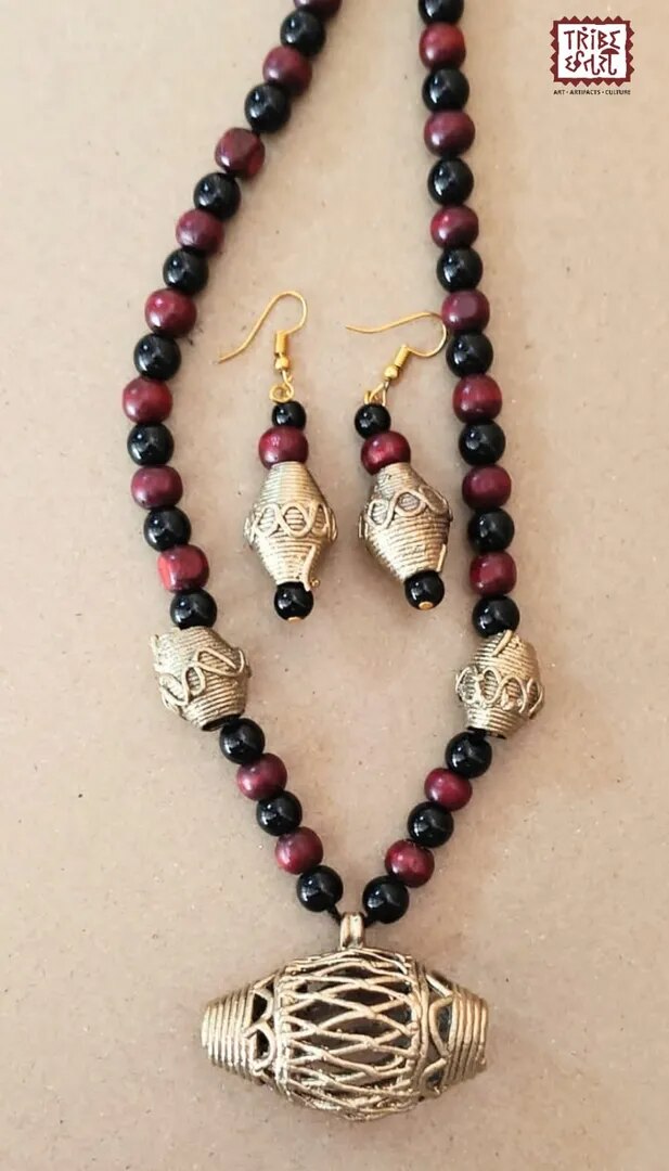 Dhokra Bead Necklace image 1