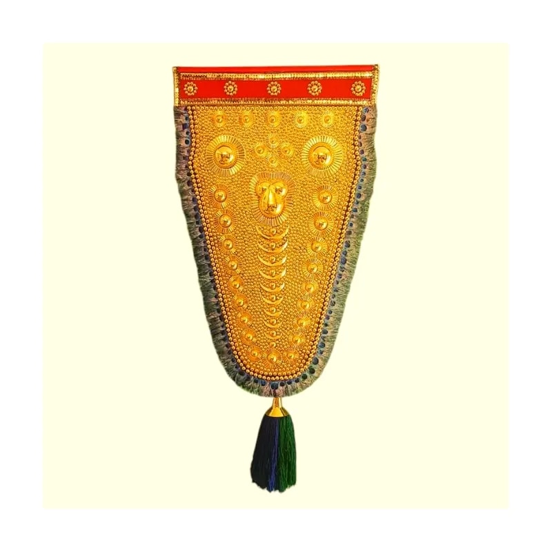 7 Feet Traditional Peacock Feather Nettipattam image 1