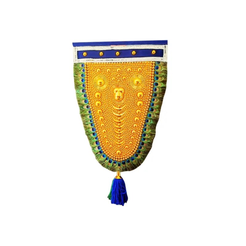 Wall Hanging Nettipattam with Peacock Fether(Total Height 3 Feet) image 1