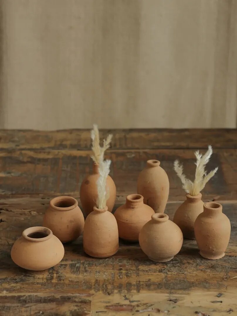 Mini Terracotta Miniature Pots | Different Design | Price Each Pcs image 1