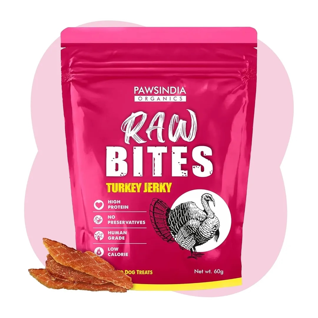 Pawsindia Raw Bites Turkey Jerky 60GM image 1
