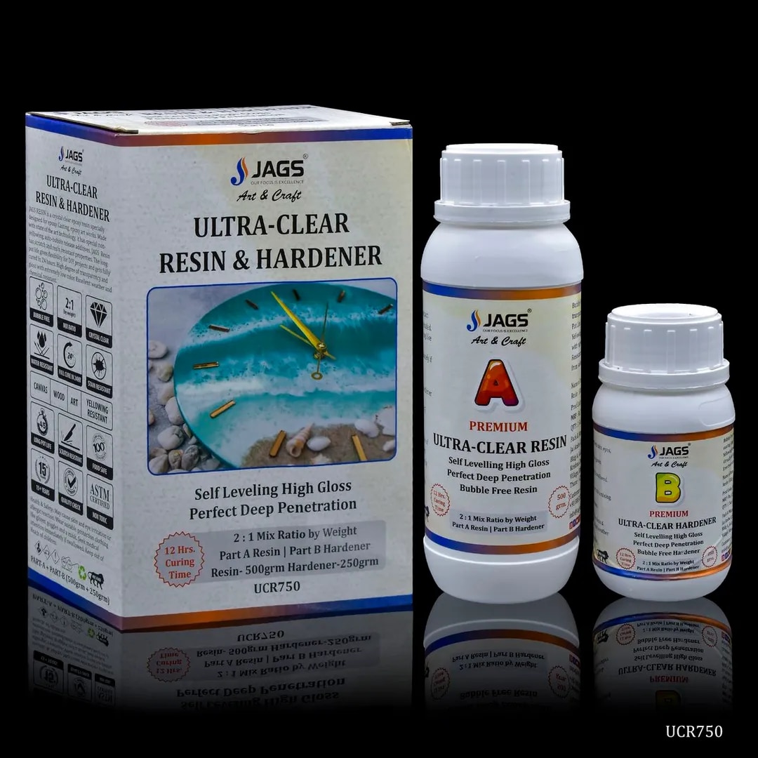 Ultra Clear Set Resin 500Gms Hardener 250Gms image 1
