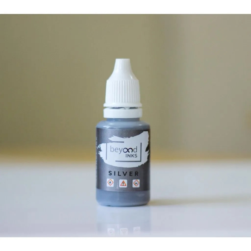 BEYOND INKS - ALCOHOL INKS - SILVER - BOTTLE OF 20 ML image 1