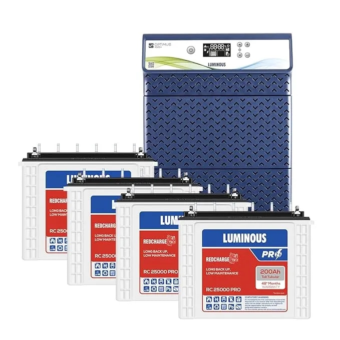 LUMINOUS Optimus 4500+ RC 25000 PRO 200Ah- 4No Combo. image 1