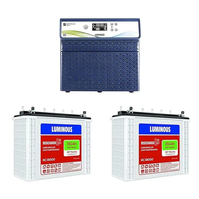 Luminous Inverter & Battery Combo (Optimus 2800 2.5KVA RC18000 150Ah Battery -2 image 1