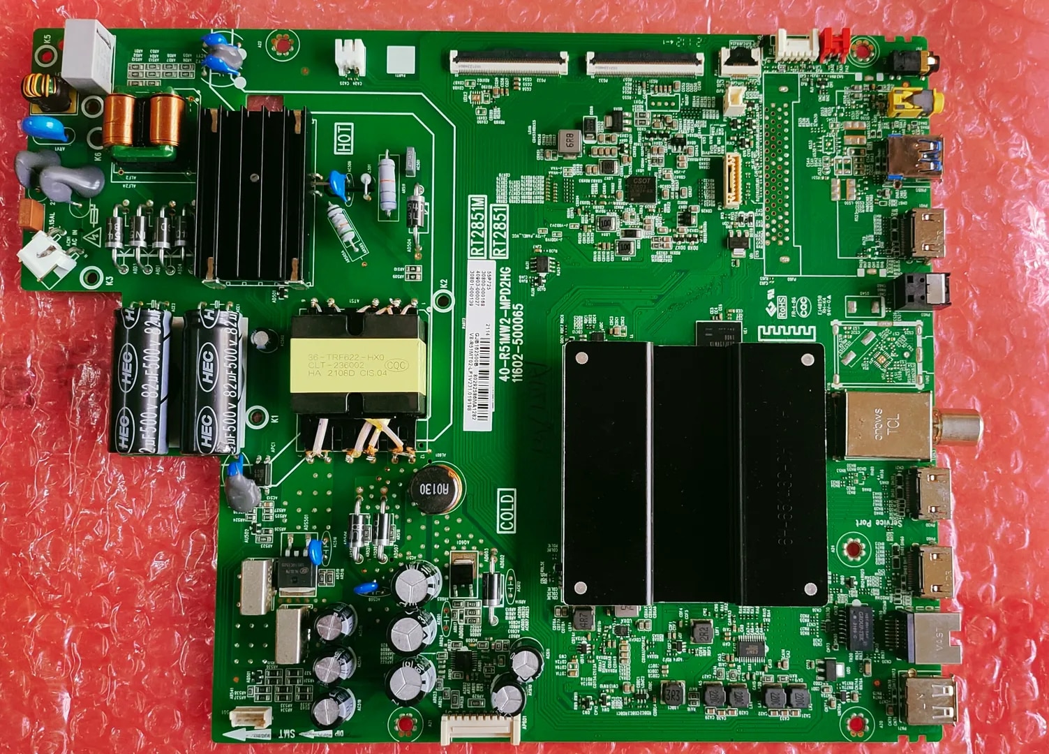 TCL/IFFLCON 4K MAIN BOARD 55P725, RT 2851M, RT 2851, ANDROID MAIN BOARD, MOTHER BOARD, COMBO BOARD, #WB010 image 1
