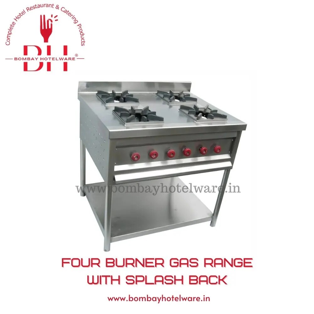 Four Burner Gas Range with Splash Back image 1