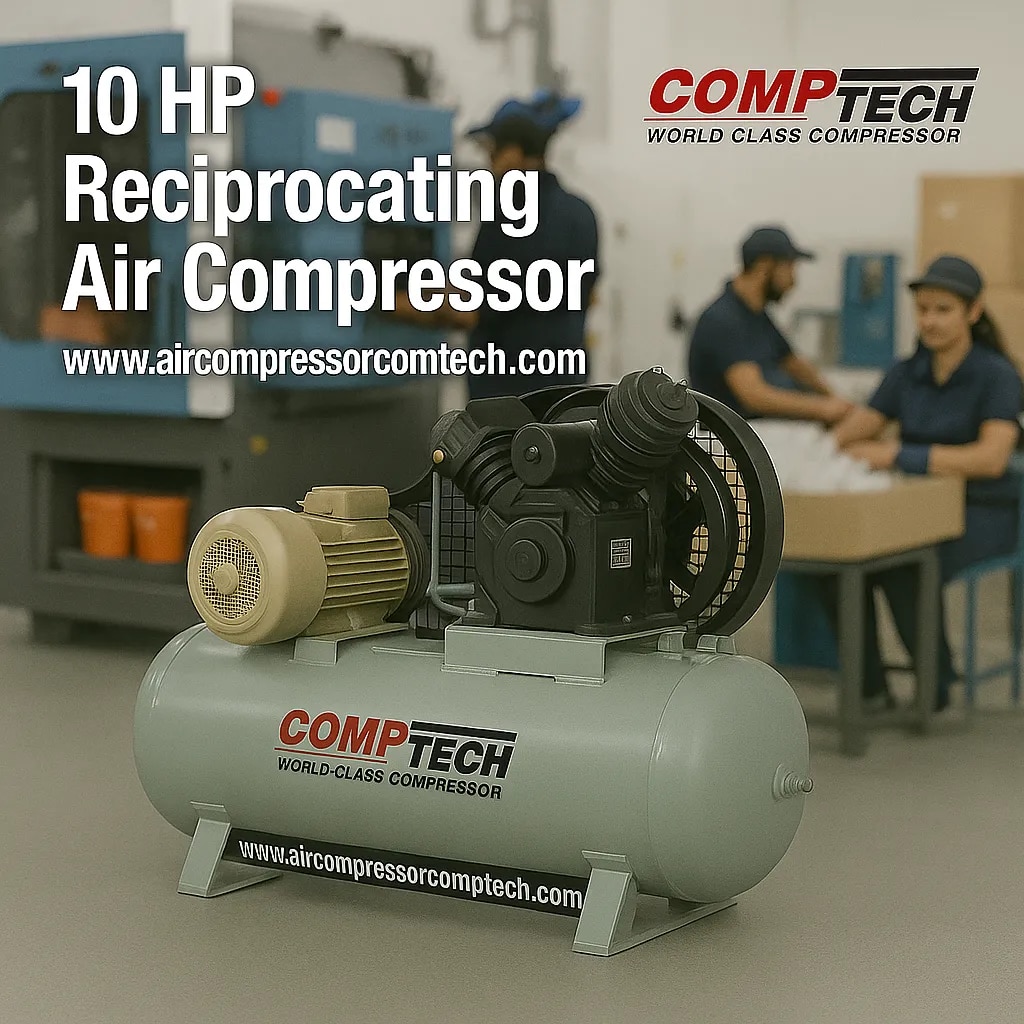 10 HP Reciprocating Air Compressor image 1