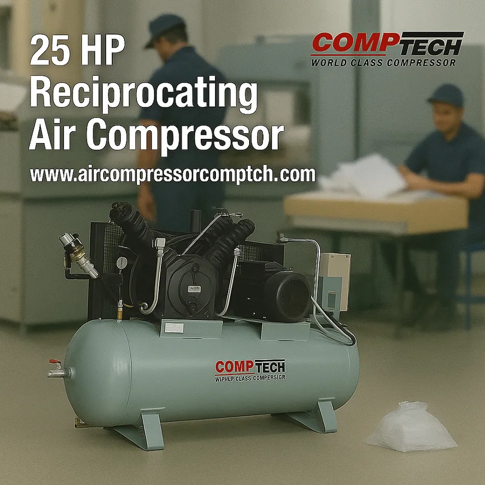 25 HP Reciprocating Air Compressor image 1