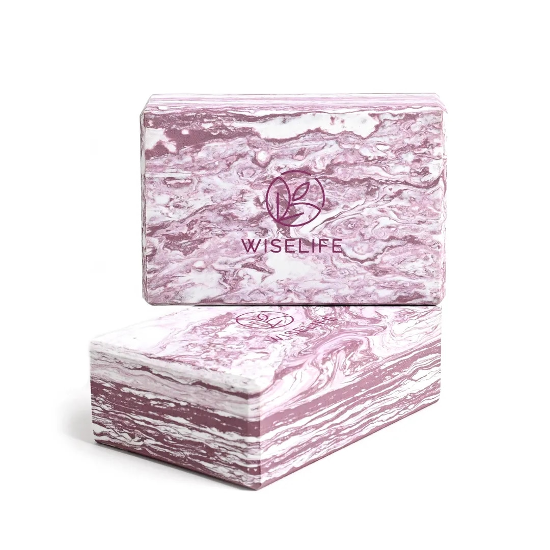 Yoga Blocks set of 2 - Wine Marble (L9*W6*H3 inches) image 1