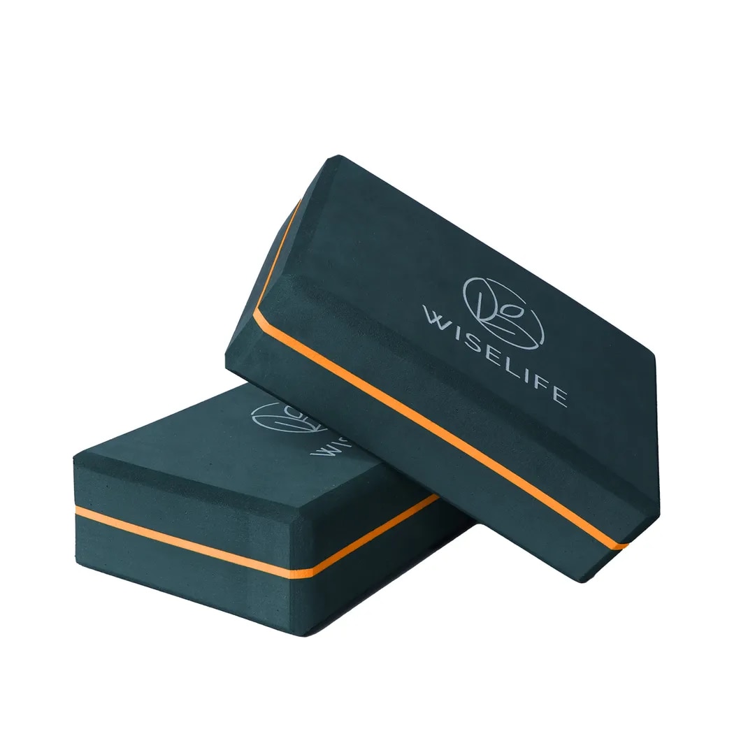 Yoga Blocks set of 2 - Dark Green (L9*W6*H3 inches) image 1