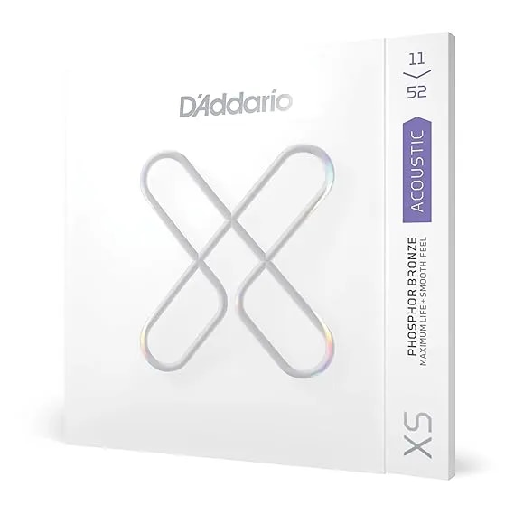 D'Addario XS Acoustic Guitar coated Strings Phosphor Bronze, Custom Light, 11-52 (XSAPB1152) image 1