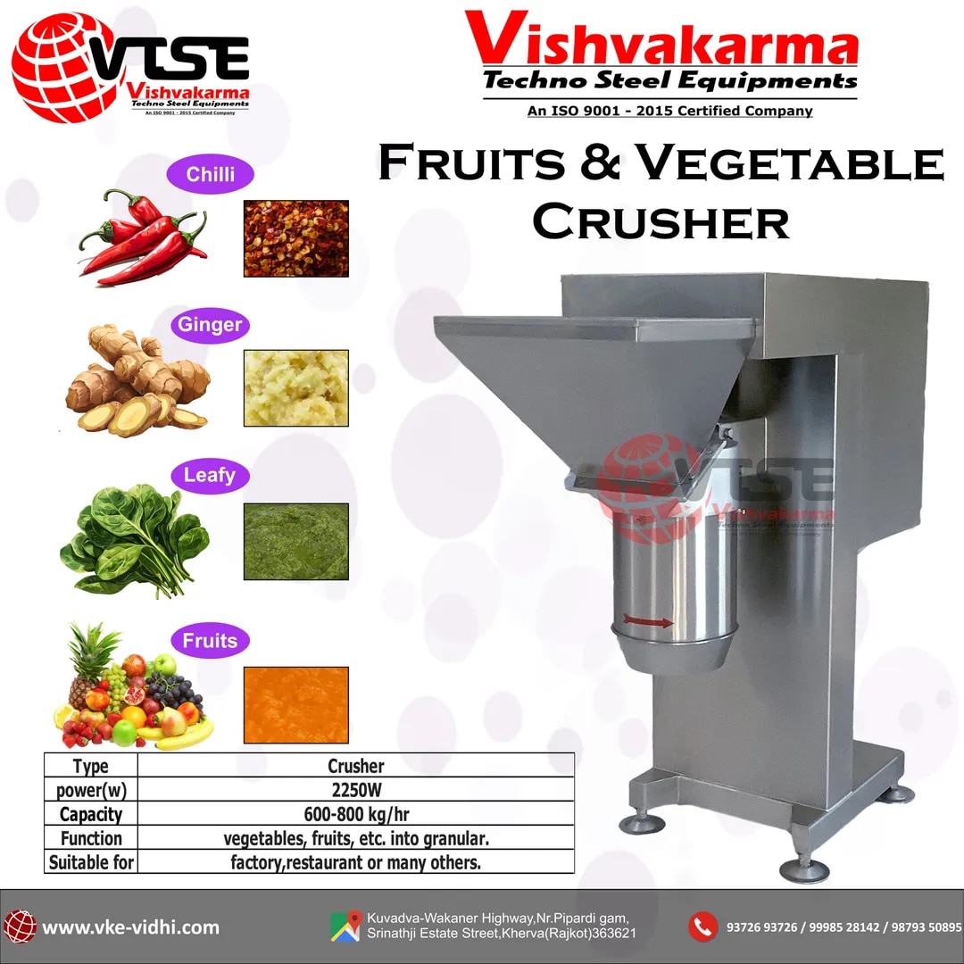 Fruit and Vegetable Crusher (Chopping) Machine | SS 304 Heavy Duty Commercial Crusher | VTSE image 1