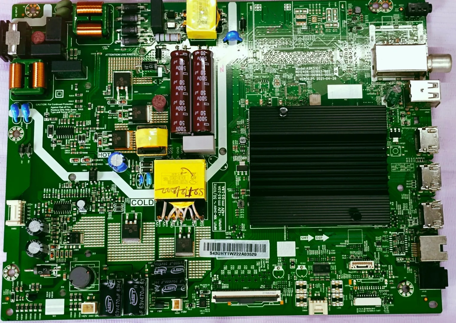 SANSUI 4K Android Main Board, Mother Board, #wb28 image 1