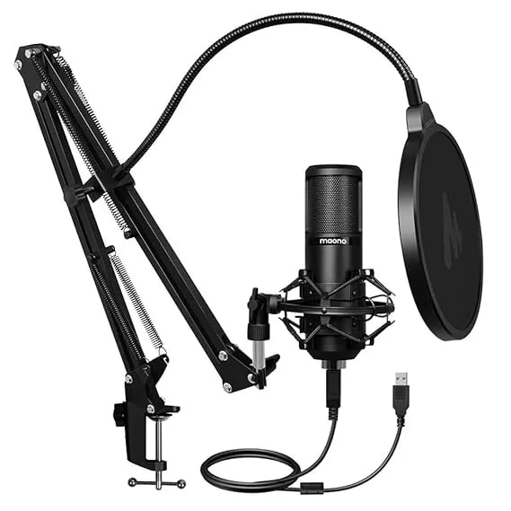 MAONO AU-PM420 USB Podcast Condenser Unidirectional Microphone, Computer Mic with Professional Sound Chipset for Gaming, Streaming, YouTube, Voice Over, Studio, Home Recording image 1
