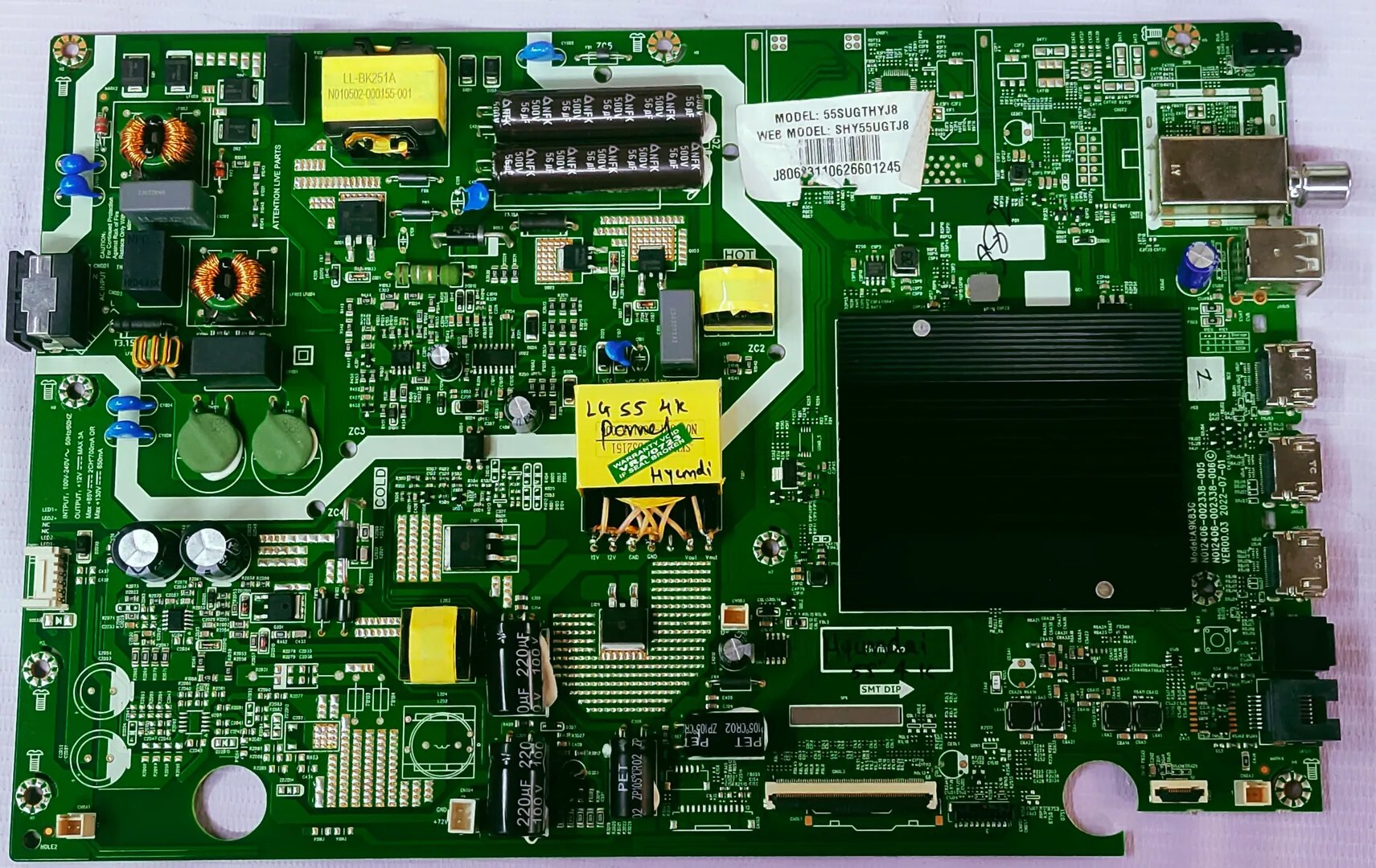 HYUNDAI 4K 55UGTHYJ8 Android Main Board, Mother Board, #wb28 image 1