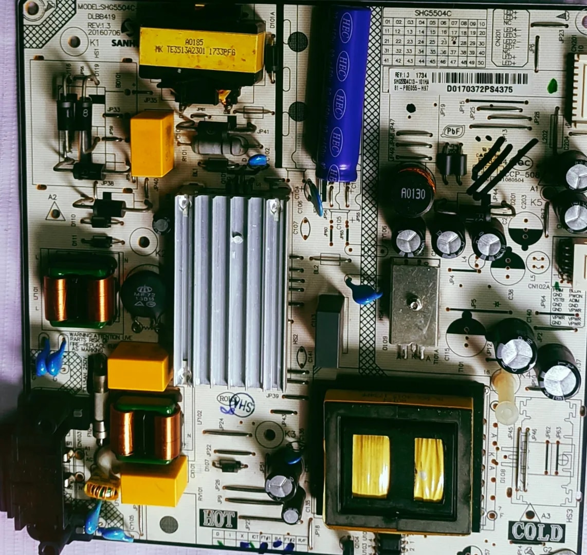 INTEX LED5001FHD POWER SUPPLY BOARD, SMPS BOARD,#Wb29 image 1