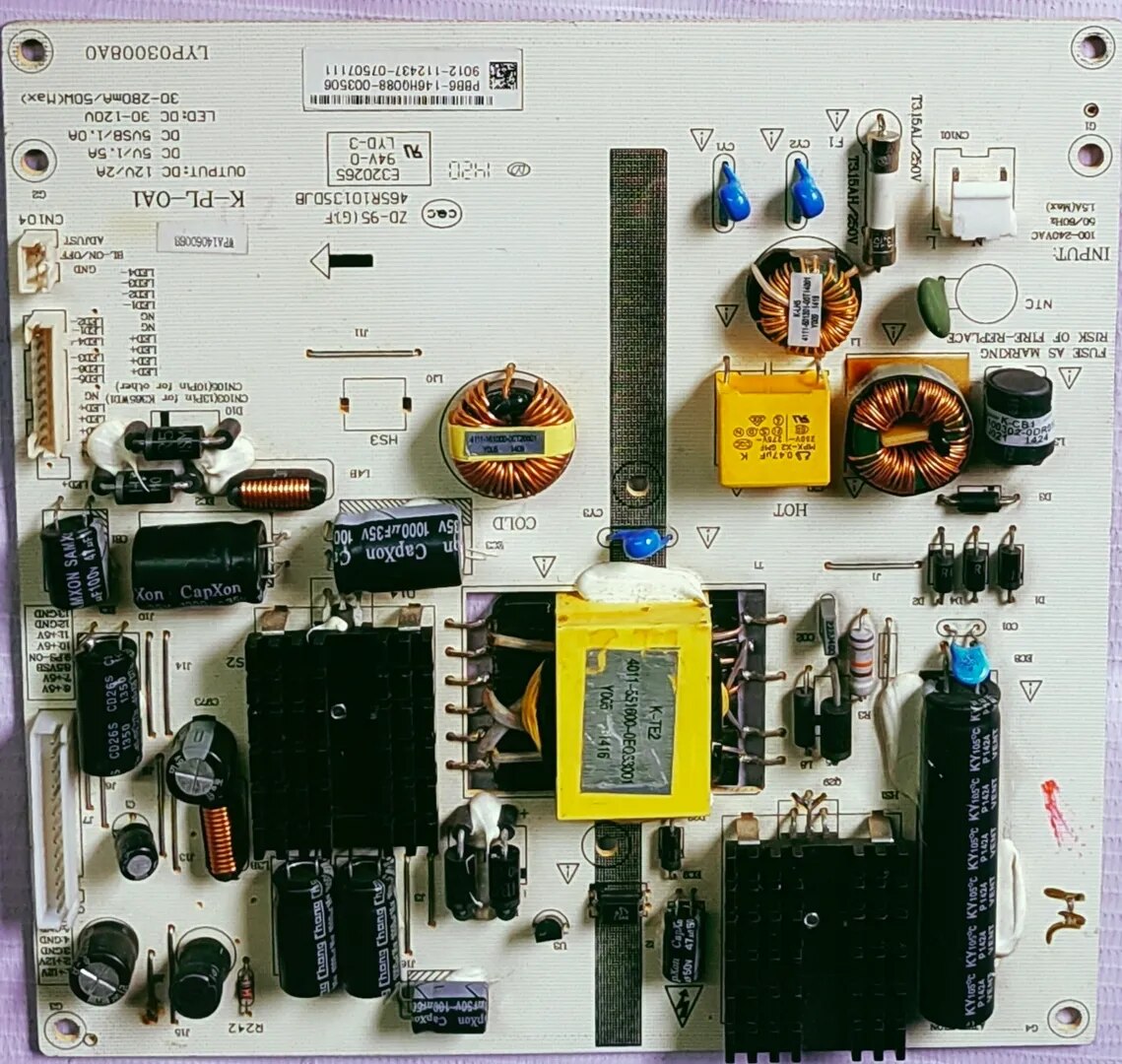 INTEX 40" POWER SUPPLY BOARD, SMPS BOARD, #wb29 image 1