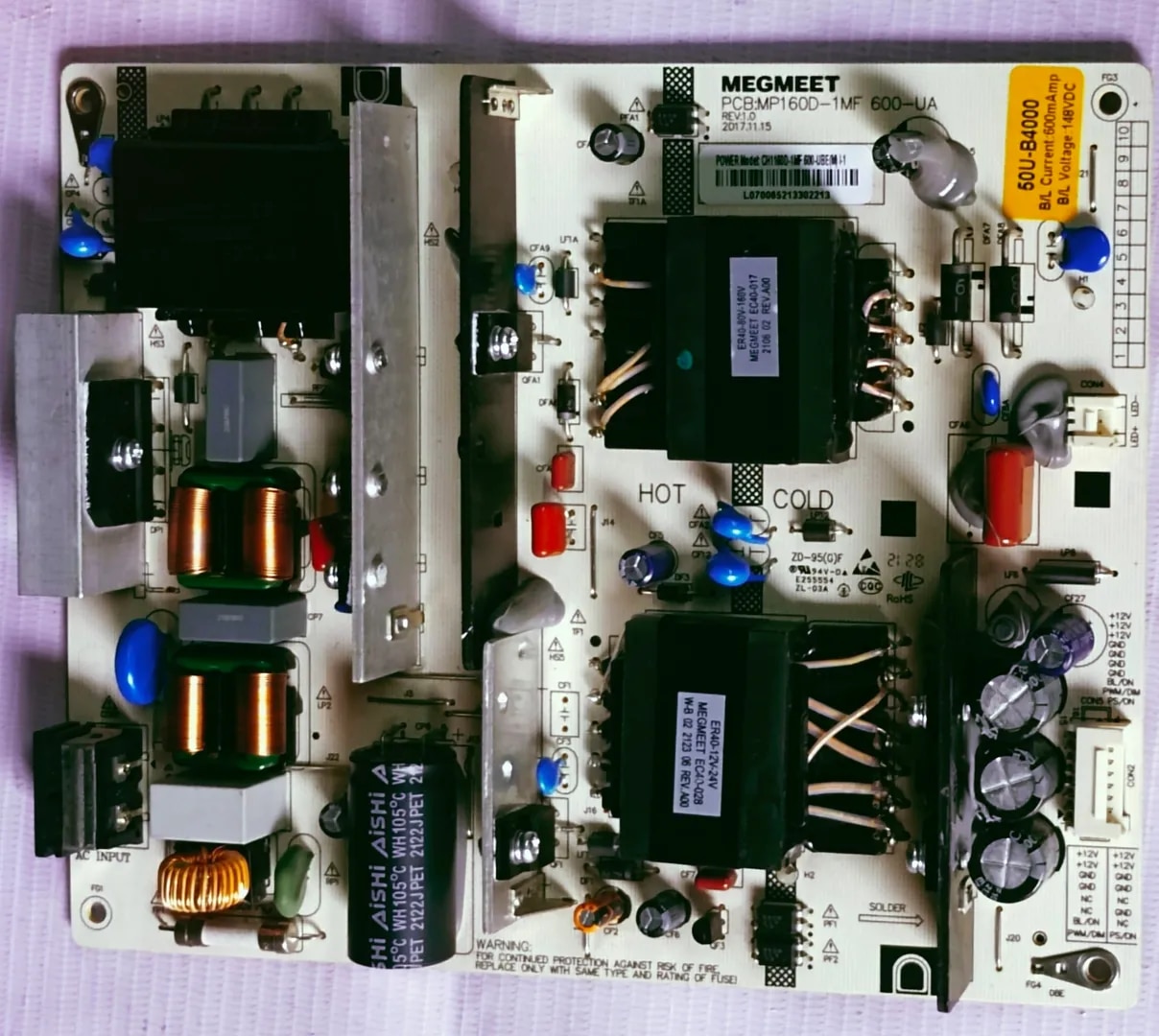 BPL 50U-B400 POWER SUPPLY BOARD, SMPS BOARD #Wb29 image 1