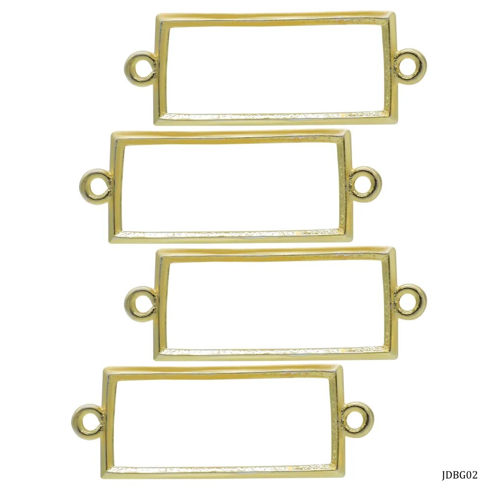 Diy Bracelet Bezel 4 Pcs Gold Rectangle image 1