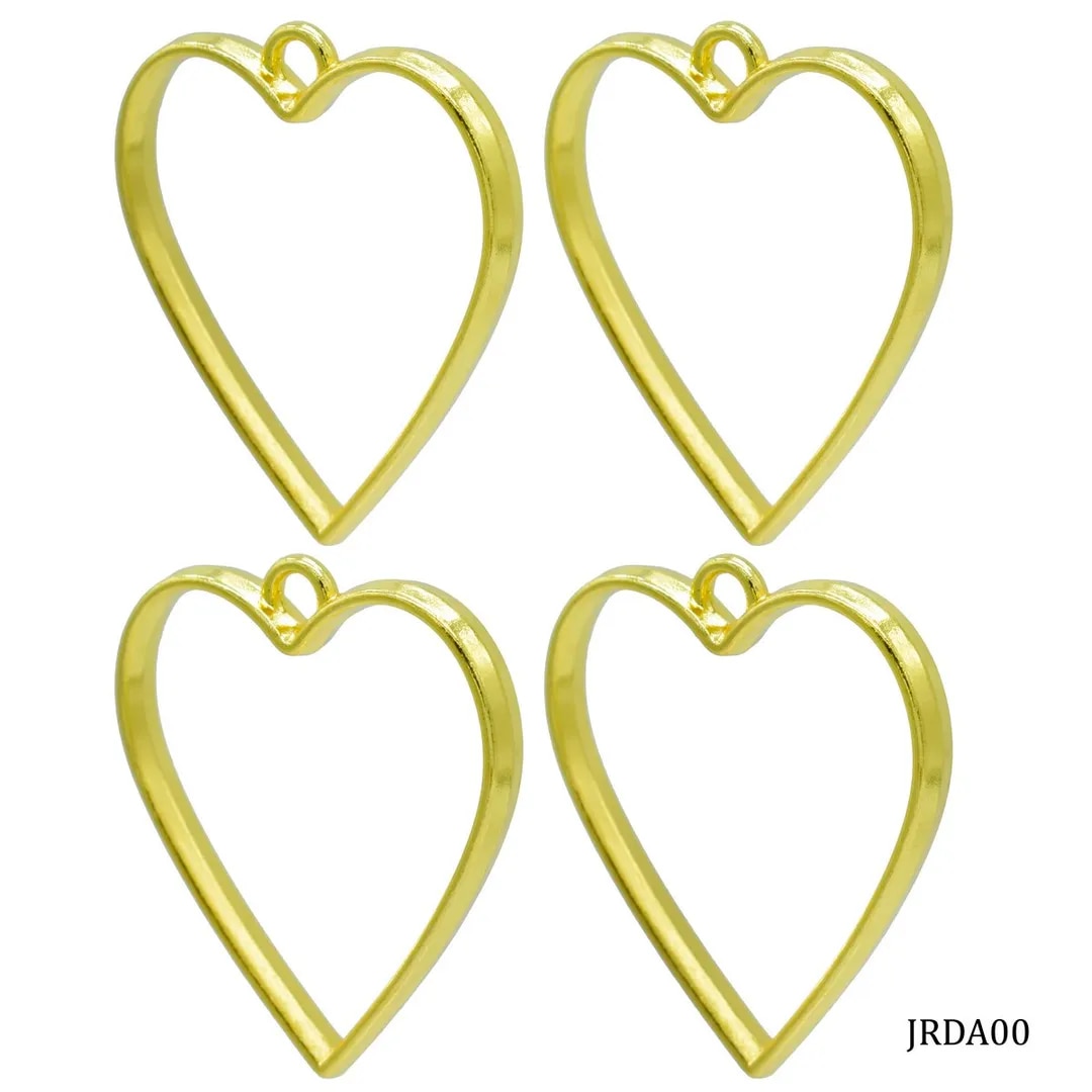 Diy Metal Imitation 4 Pcs Gold Heart image 1
