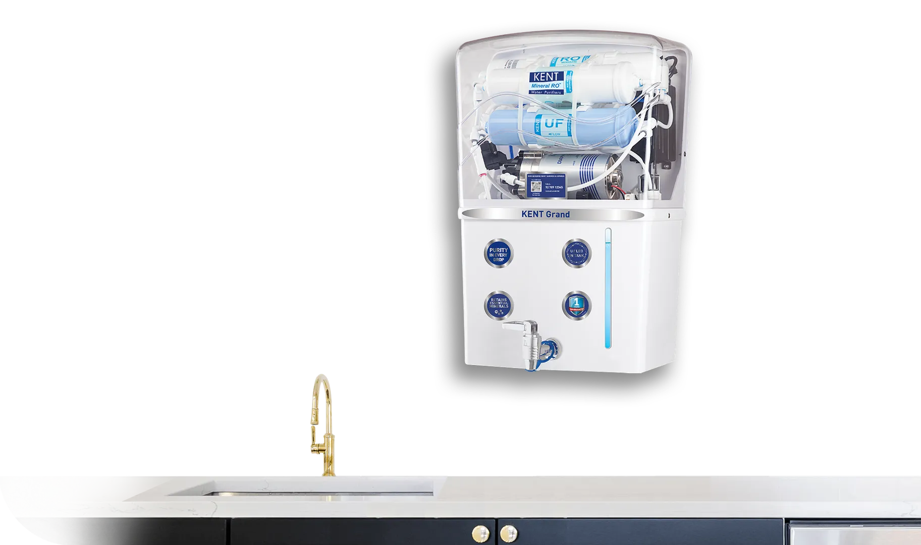 KENT Grand RO+UF Water Purifier with UV LED 8L Storage Tank image 1