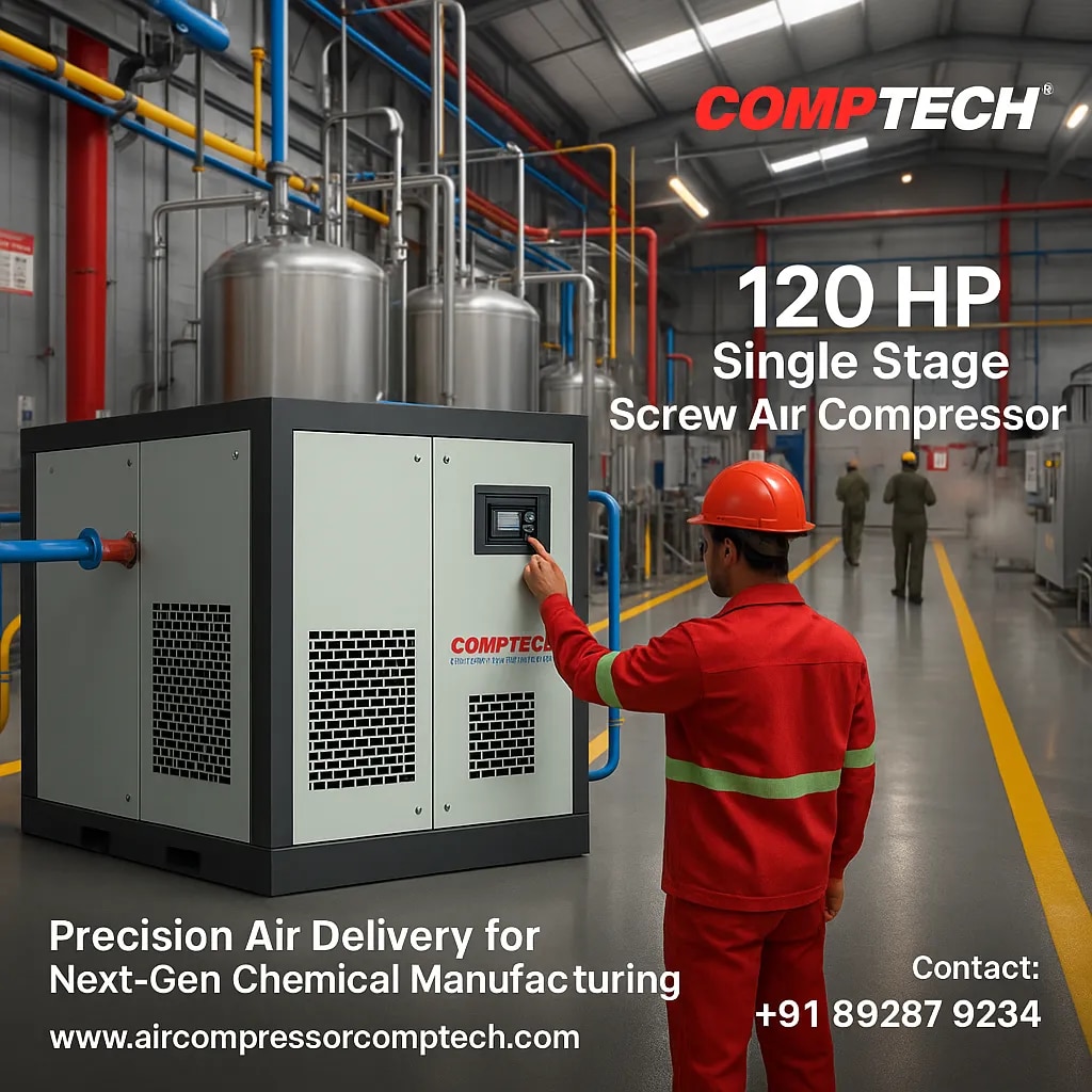 120 HP Single Stage Screw Air Compressor image 1