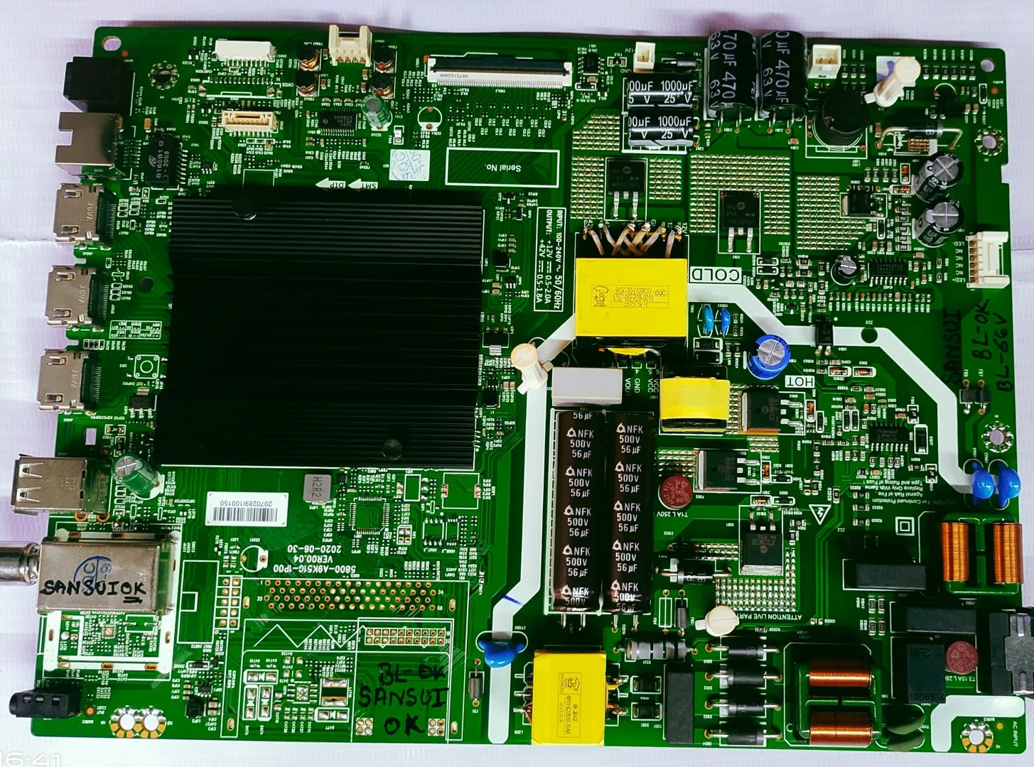 THOMSON 4K" ANDROID MOTHER BOARD, Led Board, Main Board#WB34 image 1
