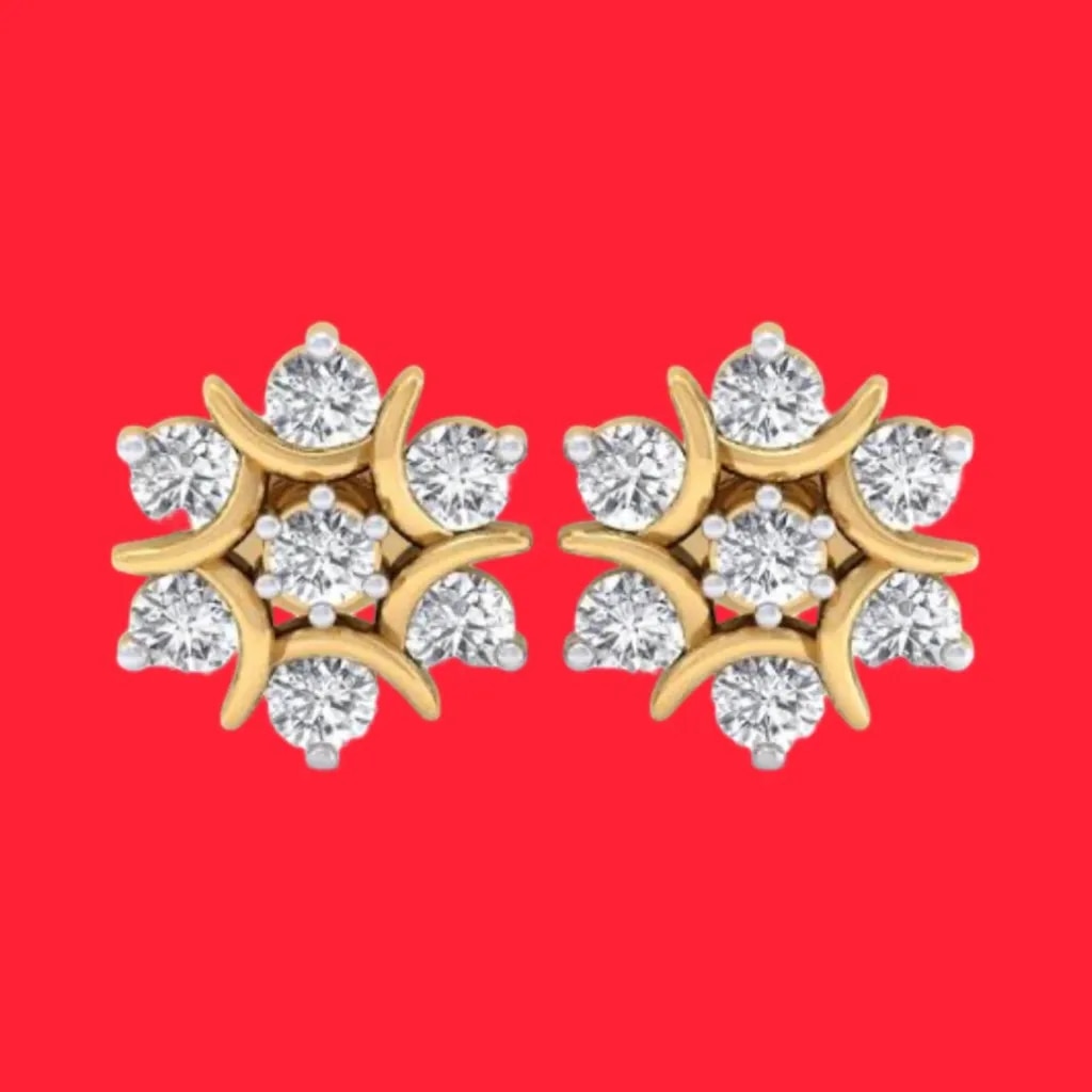 14kt Gold Diamond Earrings In Delhi image 1