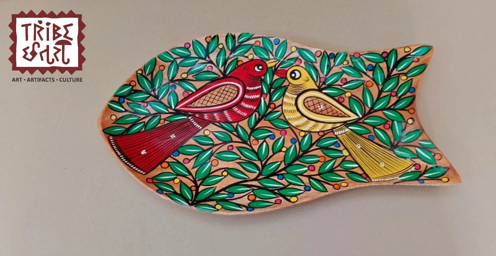 Beautiful Hand-painted Bird Tray image 1
