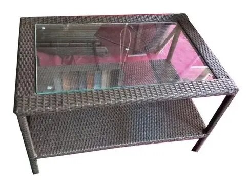 Brown Wicker Table image 1