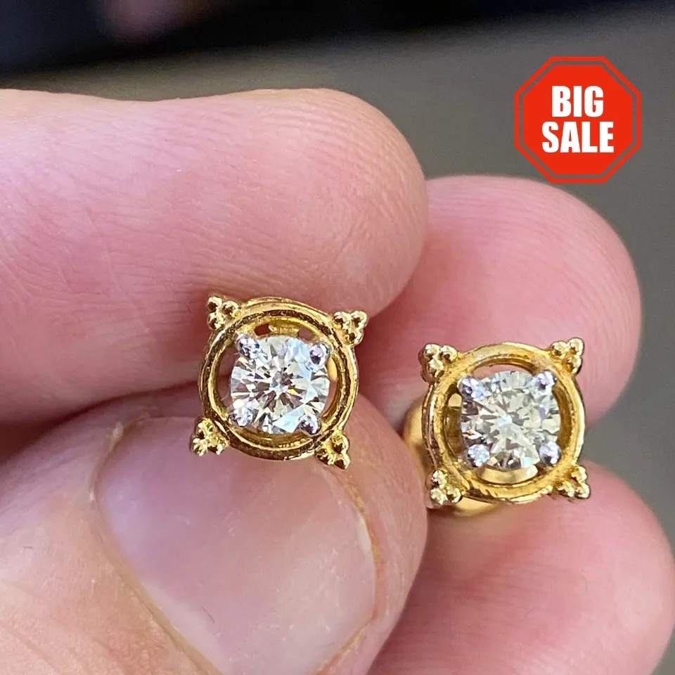 Lab Grown Diamond Stud Earrings Delhi image 1