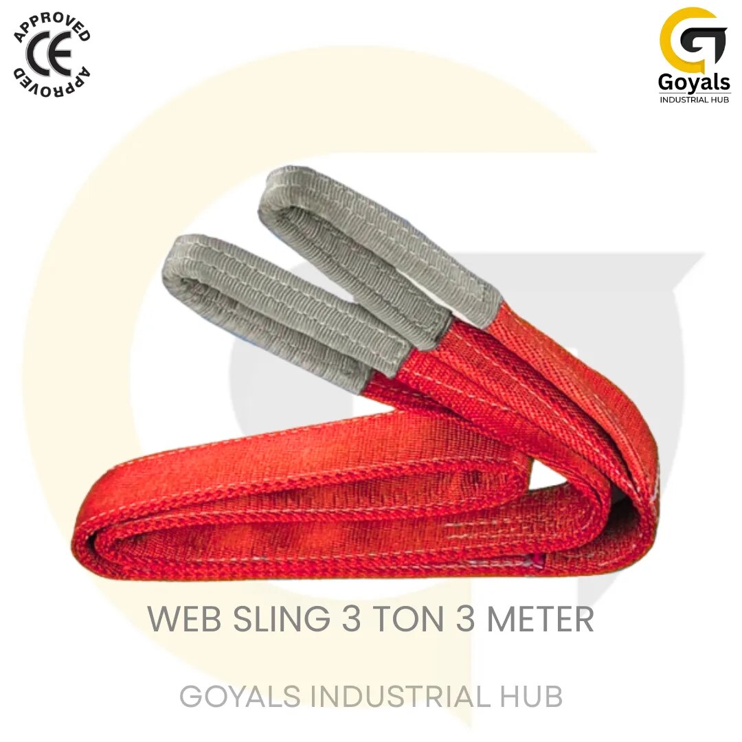 3 Ton 3 Meter Web Sling ECO (CE APPROVE) | इंडियन वेब लिफ्टिंग बेल्ट | CE Certified Lifting Sling – Made in India image 1