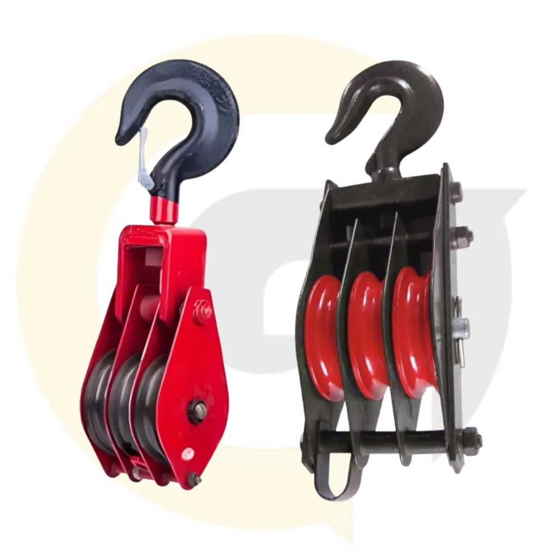 Triple Wheel Hook Pulley Heavy Duty image 1