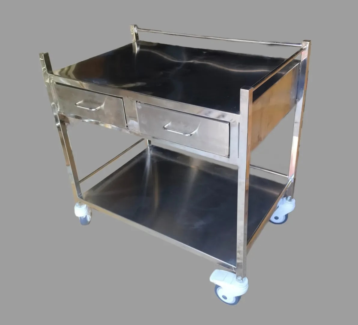 Medicine Trolley – Full S.S with Drawers & 4" Cover Wheels GM 9047C image 1