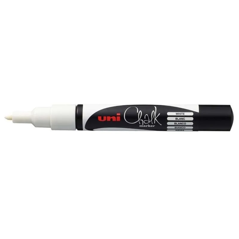 UNI CHALK MARKER 3M WHITE image 1