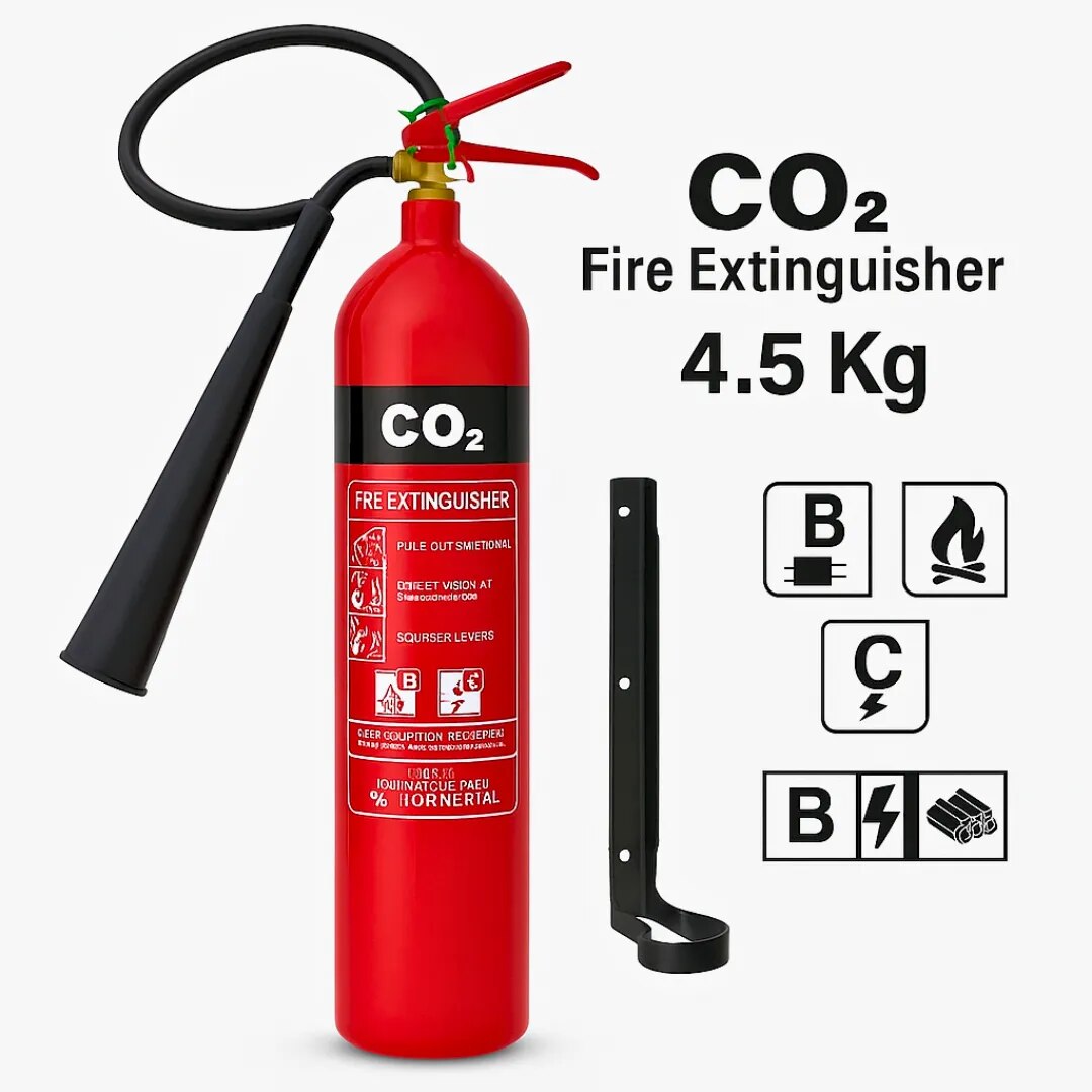 CO2 Fire Extinguisher 4.5 Kg – ISI Marked | ₹3000 | कार्बन डाइऑक्साइड अग्निशामक for Electrical & Class B Fires image 1