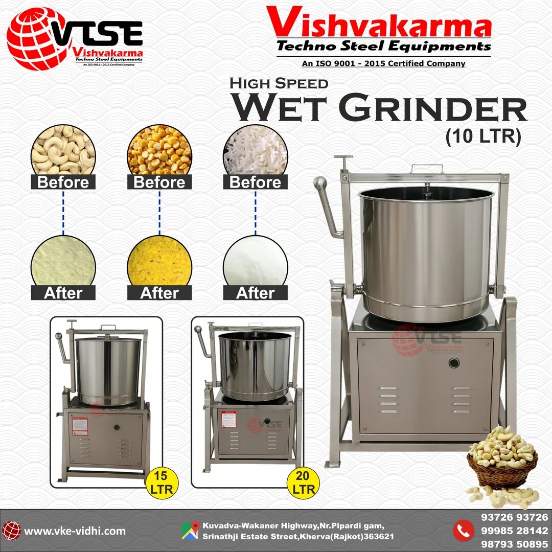 Commercial Tilting Wet Grinder Machine | SS 304 Heavy Duty Wet Grinder | Commercial Kitchen Grinder image 1
