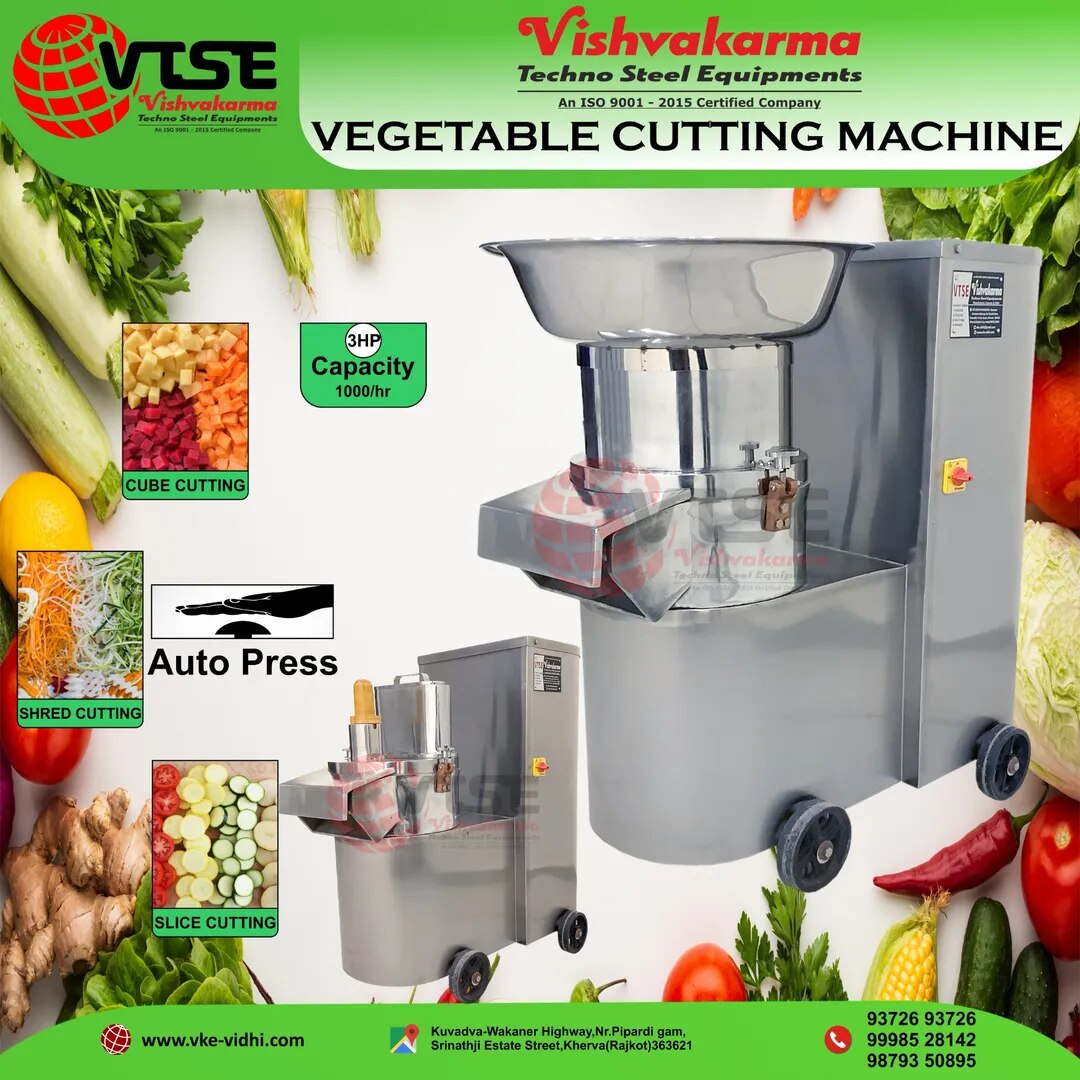 Vegetable Cutting Machine Jumbo 3HP | Heavy Duty SS 304 Commercial Vegetable Cutter | VTSE image 1