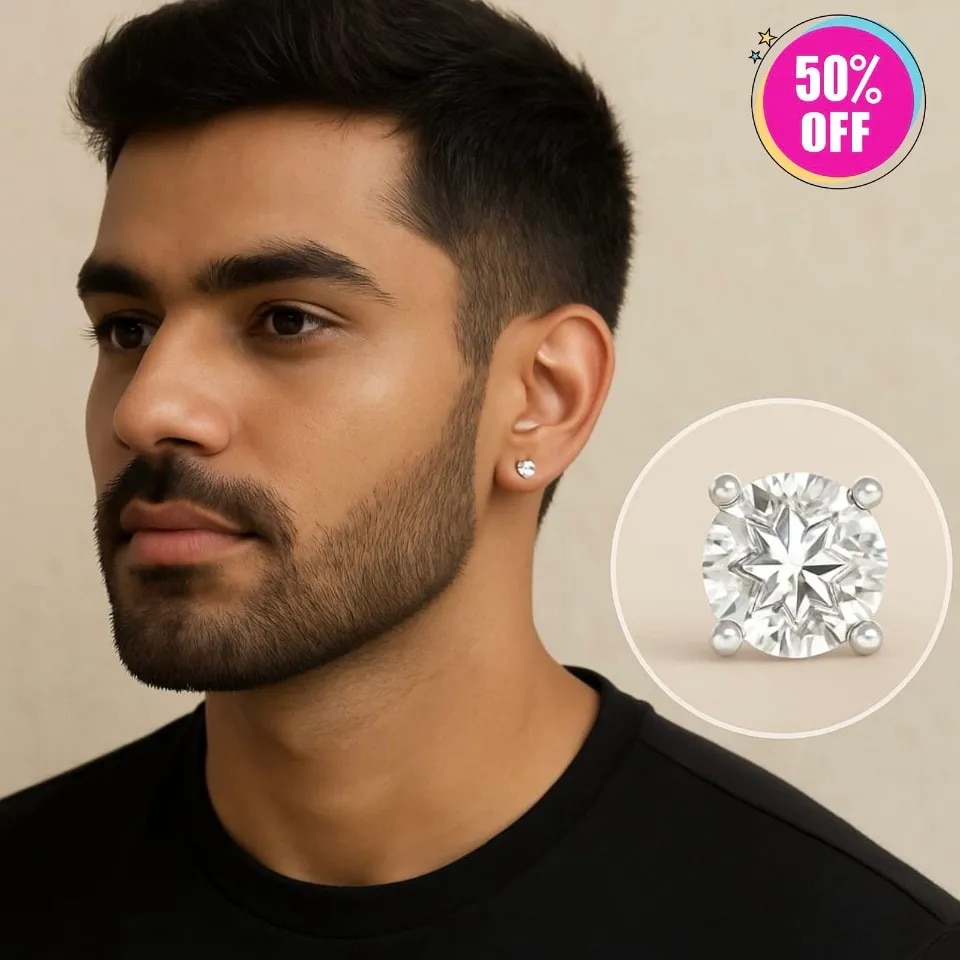 Lab Grown Diamond Studs For Men image 1