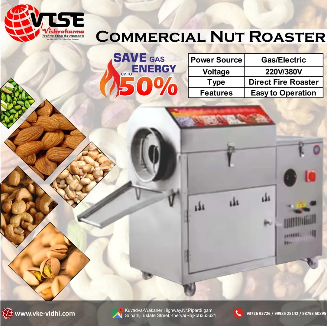 Commercial Roaster Machine | SS 304 Industrial Roasting Machine | Heavy Duty Food Roaster | VTSE image 1
