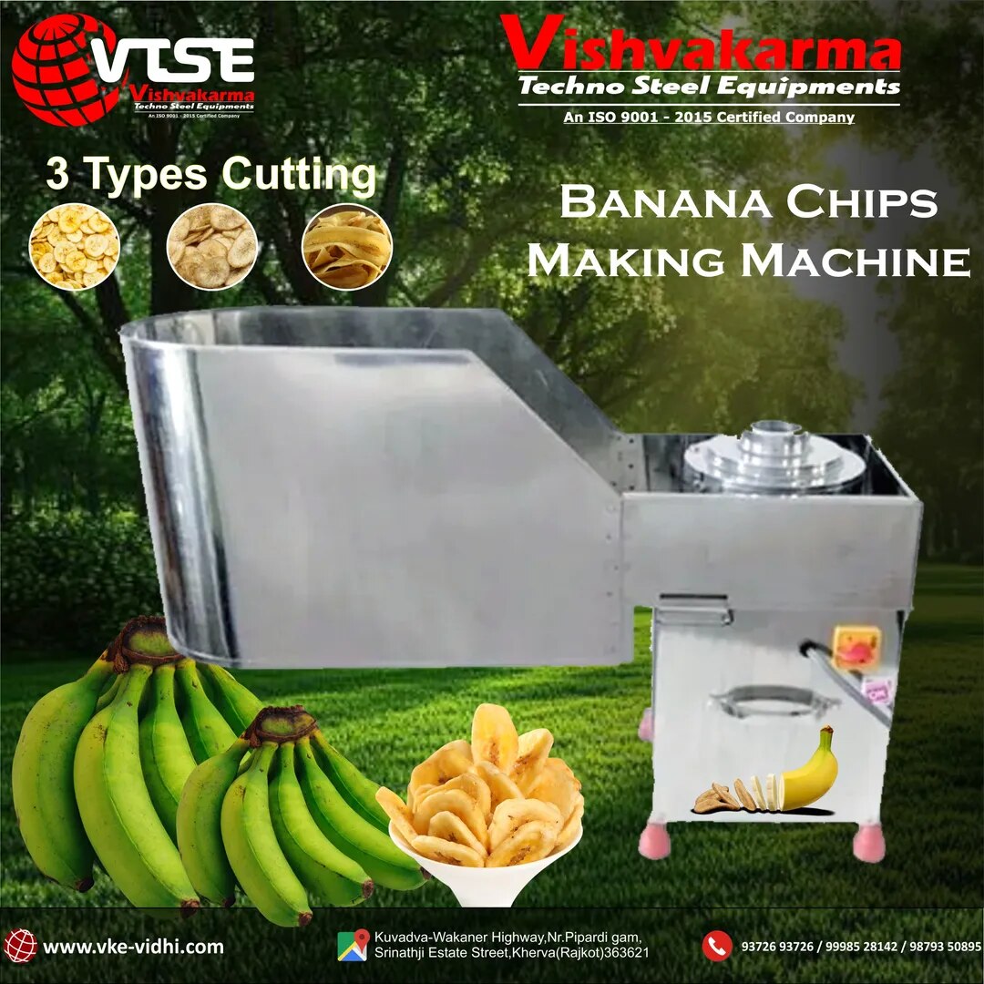 VTSE Banana Chips Making Machine | Commercial Raw Banana Chips Slicing Machine | SS 304 image 1