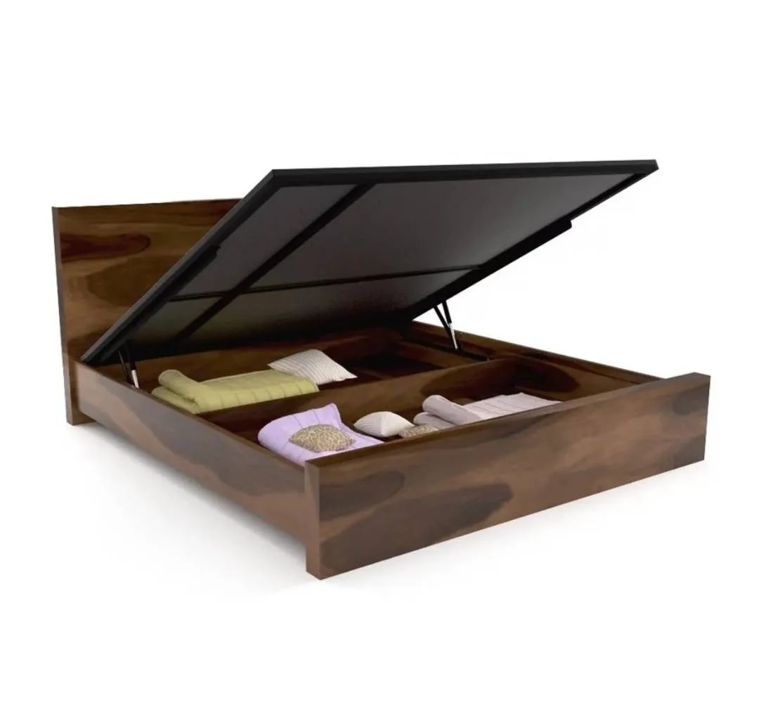 PLN QUEEN size bed with Storage honey – RWDBPLNH-63 image 1