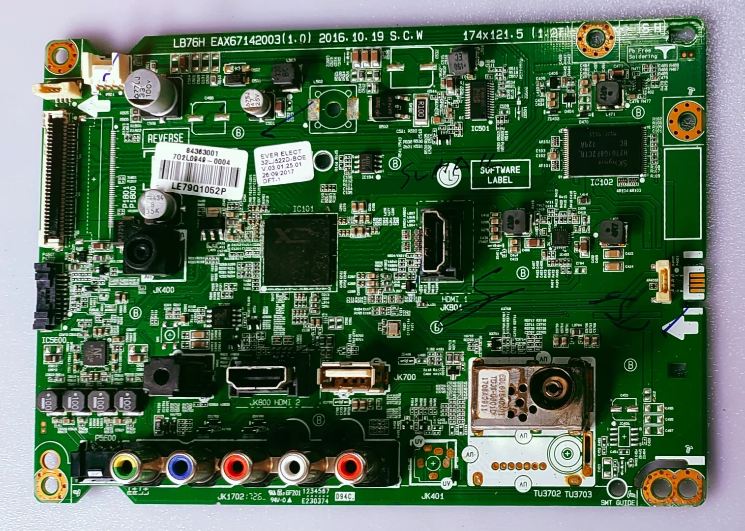 LG Android Led Tv 32LJ522D Mother Board, LG Android Led Tv 32LJ522D Main Board, LG Android Led Tv 32LJ522D Main PCB Board, image 1