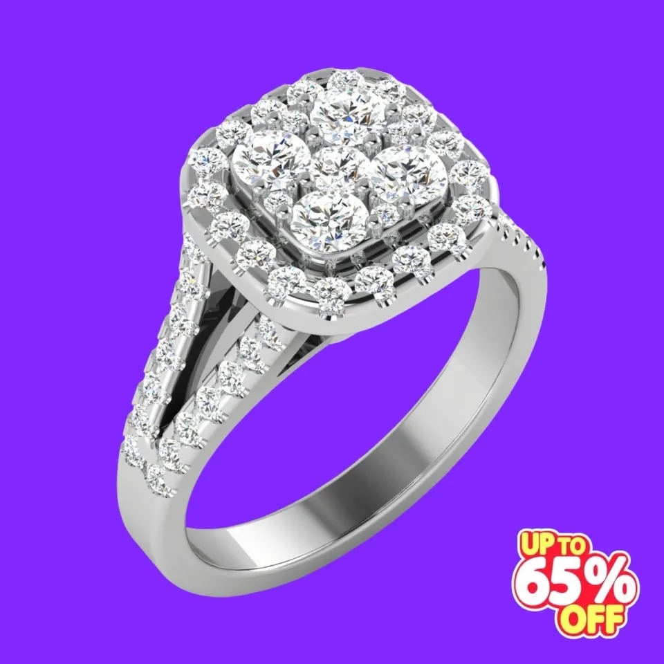Platinum Ring Studded With Diamonds image 1